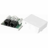 Quest Technology International, Inc. Box, White, Surface Mount, Dual, For CAT 5E cable