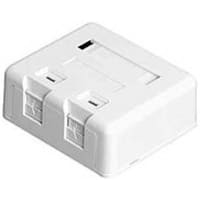 Quest Technology International, Inc. Box, White, Surface Mount, Dual, 2 port surface box for keystone