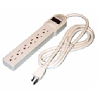 Quest Technology International, Inc. 6-OUTLET SURGE STRIP, 6FT CORD, 15A/125VAC, 300J, WHITE, ETL