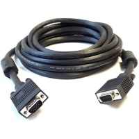 Quest Technology International, Inc. Cable;HD15M to HD15F;Ferrite Bead;Molded PVC Black;Gold Flash on Contacts;10FT