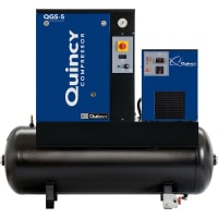 Quincy Compressor Air Compressor, QGS 5-HP 60-Gallon Tank Mounted Rotary Screw w/dryer 230/1/60