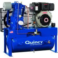 Quincy Compressor Air Compressor QP 10-HP 30-Gallon 2-stage (10 HP Yanmar) Horizontal