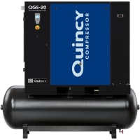 Quincy Compressor Air Compressor, QGS 20-HP, 132 Gallon Tank Mounted Rotary Screw w/dryer triv/3/6