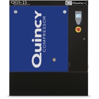 Quincy Compressor Air Compressor, QGS 15-HP Base Mounted Rotary Screw Triv/3/60