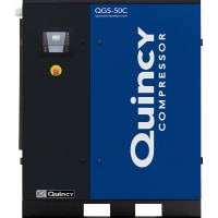 Quincy Compressor Air Compressor, QGS 50-HP Base Mounted Rotary Screw Triv/3/60