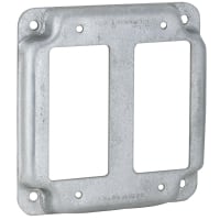 RACO 4 in. Square Cover, Exposed Work, Raised 1/2 in., 2-GFCI