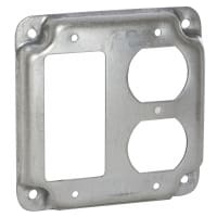 RACO 4" Square Exp Cover - 1 GFCI / 1 Duplex