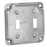 RACO 4 in. Square Cover, Exposed Work, 2-Toggle Switches