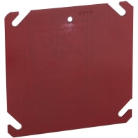 RACO 4" Square Blank Cover - Flat - Red