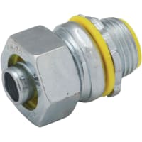 RACO Cable Gland, 1/2" NPT, Insulated, Steel, Liquidtight, Sealing Washer