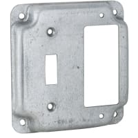 RACO 4" Square Exp Cover - 1 toggle / 1 GFCI