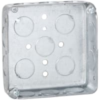 RACO 4" Square Box Drawn 1-1/4" Deep 1/2" Knockout