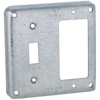 RACO 4" Square Cover Two Device - Switch / GFCI