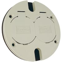 RACO Non-metallic Round Duplex Cover W Flip Lids - Ivory