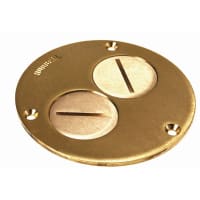 RACO Round Floor Box 2 Plug Cover - Brass