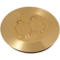 RACO Solid Brass Round Floor Box Cover Kit w/ 2 Lift Lids - Use w/ 5511 Floor Box