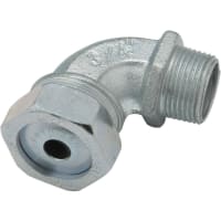 RACO Cordgrip Connector, 90 3/4" (.375-.500) Iron