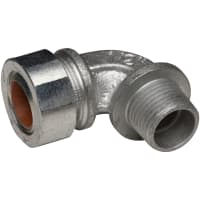 RACO Cordgrip Connector, 90 1/2" (.55 -.65) Brown