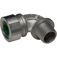 RACO Cordgrip Connector, 90 1/2" (.45 -.56) Green