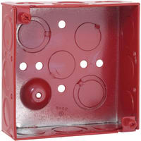 RACO 4" Square Box Welded 1-1/2" Deep 1/2"-3/4" TKO - Red