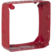 RACO 4" Square Extensionen Drawn 1-1/2" Deep 1/2"-3/4" Knockout - Red