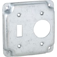 RACO 4" Square Exp Cover - 1 toggle / 1 Receptacle