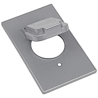 Red Dot by ABB Single Gang Weatherproof Receptacle Cover, Silver, Aluminum