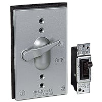 Red Dot by ABB Weatherproof Receptacle, Alum Switch Cover w/10A 125V Single-Pole Switch