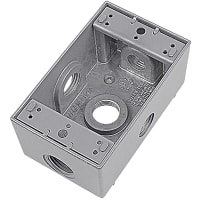 Red Dot by ABB Single Gang Universal Weatherproof Box, Hub Size 3/4", Silver, Aluminum