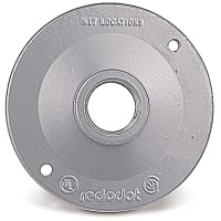 Red Dot by ABB Round Standard Lamp Holder Cover, 4-1/8"Dia, Hub Size 3/4", Silver, Aluminum