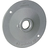 Red Dot by ABB Round Standard Lamp Holder Cover, 4-1/8"Dia, Hub Size 1/2", Silver, Aluminum