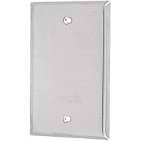 Red Dot by ABB Single Gang Weatherproof Receptacle Cover, Silver, Blank, Device Mount