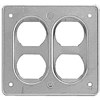 Red Dot by ABB Two Gang FS Cover, 4-5/8"L x 4-9/16"W, Aluminum, 2 Duplex Receptacles, Box Mo