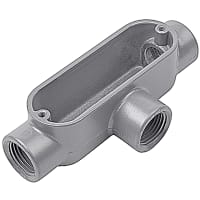 Red Dot by ABB Threaded Die Cast Alum. Conduit Body, T-Style, 1.25