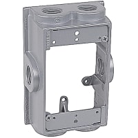 Red Dot by ABB Single Gang Flanged Extension Adapter, 1-7/8"D, Hub Size 1/2 Inch, 6 Outlets