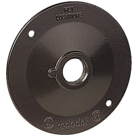 Red Dot by ABB Round Standard LampHole Cover, 4-1/8" Dia, Hub Size 1/2", Bronze, Aluminum