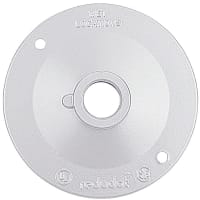 Red Dot by ABB Round Standard Lampholder Cover, 4-1/8"Dia, Hub Size 1/2", White, Aluminum