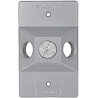 Red Dot by ABB Standard Lampholder Cover, 4-1/2"L x 2-13/16"W, Hole 1/2", Silver, Alum.