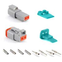 Amphenol Sine Systems 2 Pin and Socket Plug Receptacle Wedge and Contacts Kit, AT Series