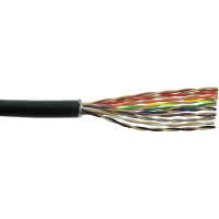 Amphenol Spectra Strip Multiconductor Cable, 20Pr, 28AWG, 7X36, TC, PVC ins, Foil&Braid, Black PVC jkt, UL