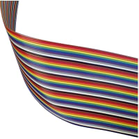 Amphenol Spectra Strip Multiconductor Cable, 10C, 28AWG, 7x36, TC, PVC ins, 10 Color Repeat Ribbon Cable, UL