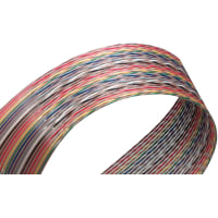 Amphenol Spectra Strip Multiconductor Cable, 5Pr, 28AWG, 7x36, TC, PVC ins, 10 Clr Rpt Twist to Flat Cable