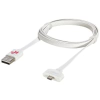 Rosenberger RF Cable Assembly, Micro USB B Straight Plug to USB A Straight Plug, White, 1M