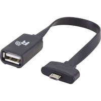 Rosenberger RF Cable Assembly, Micro USB B Straight Plug to USB A Straight Plug, Black