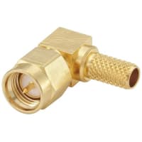 Rosenberger RF Coaxial Connector, SMA Right Angle Plug, Solder Crimp, RG 142, SMA Series