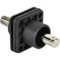 Amphenol Technical Conn, RADLOK Feed-Thru Pin, 8.0mm, High Current, w/Bolt, M8 Thread, Nickel, Black