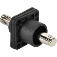 Amphenol Technical Conn, RADLOK Feed-Thru Pin, 10.0mm, High Current, w/Bolt, M10 Thread, Nickel, Black