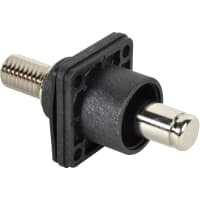 Amphenol Technical Conn, RADLOK Feed-Thru Pin, 12.0mm, High Current, w/Bolt, M12 Thread, Nickel, Black