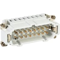 Russellstoll by ABB Rectangular Plug Insert, 16+PE, 14-20AWG, Screw, 600VAC, 16A, MS 5015 Series