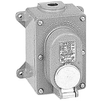 Russellstoll by ABB Interlocked Receptacle, 3 Pole 4 Wire, 2HP 110/575VAC, 3/4" Bushing Hole ID